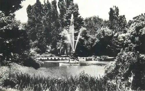 Romania postcard Bucharest Cismigiu park view 1959