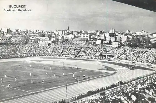Romania postcard Bucharest Republic stadium 1962