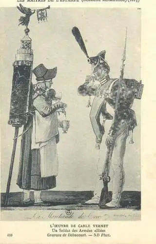 Un soldat des Armees alliees cpa - illustrateur Carle Vernet gravure de Debucourt
