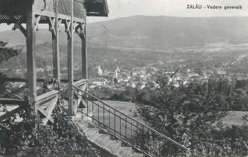 Romania postcard Zalau view from above 1959