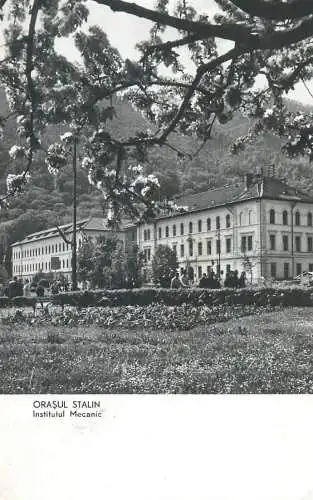 Romania postcard Brasov Stalin mechanic institute 1960