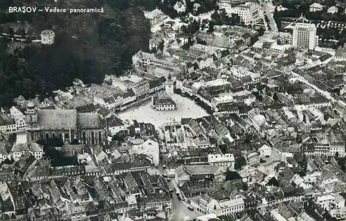 Romania postcard Brasov aerial view of city 1961