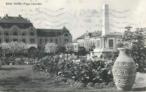 Romania postcard Baia Mare Liberty square 1961