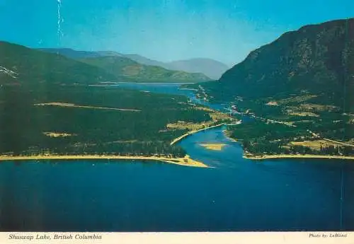 Postcard Canada Shuswap lake picturesque scenery panoramic view