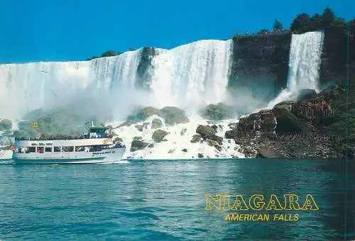 Postcard Canada Niagara Falls as seen from Riverdale Park Maid of the Mist boat trip