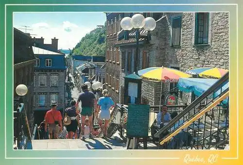 Postcard Canada Quebec Casse-Cou staircase