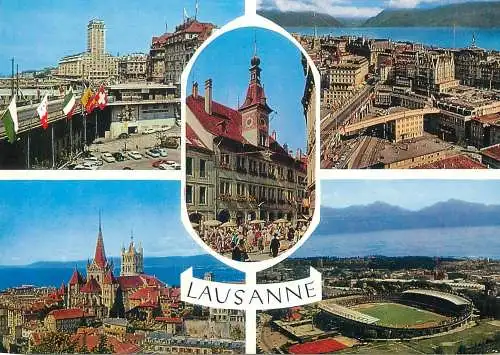 Post card Switzerland Lausanne multi view