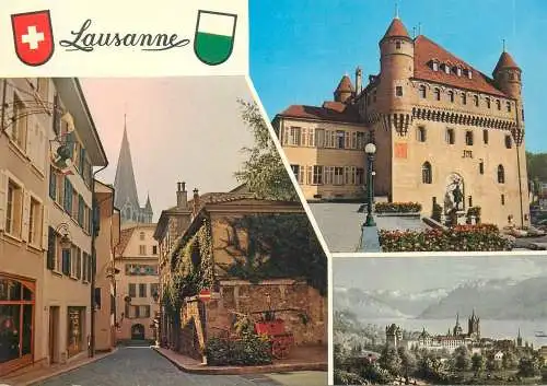 Postcard Switzerland Lausanne multi view