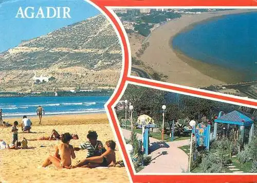 Postcard Morocco Agadir bay several views