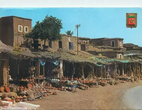 Postcard Valley of the Ourika Artisan work market Marrakech Morocco