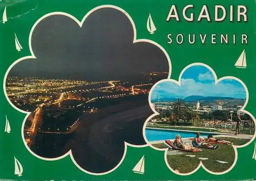 Postcard several aspects Agadir Morocco