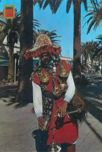 Postcard typical Morocco ethnic types and scenes watercarrier typical costume