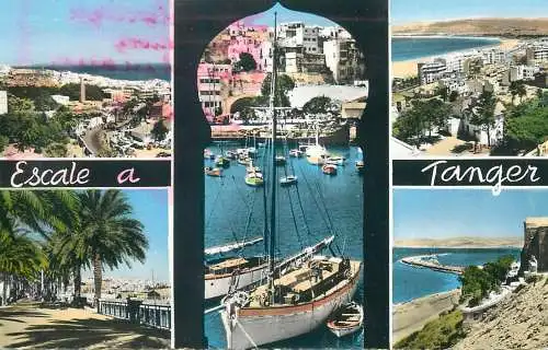 Postcard Morocco Tanger several views