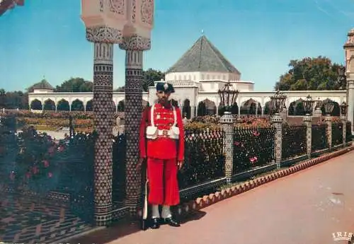 Postcard Morocco Rabat Dar es-Salam Royal Residence ethnic types soldier in uniform