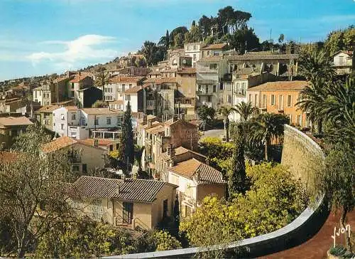 Postcard France Bormes-les-Mimosas village fleuri