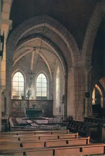 Postcard France Abbaye de Labussiere eglise inner view