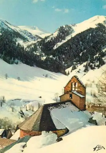 Postcard France Bourg d'Oueil the Pyrenees winter scenery