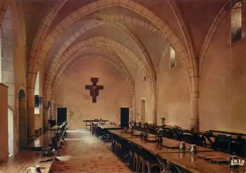 Postcard France Abbaye de Fontgombault le Refectoire