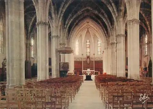 Postcard France St Foy la Grande church inner view