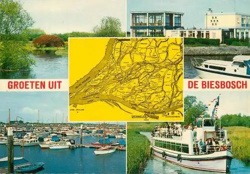Postcard Netherlands Groeten uit De Biesbosch multi view region map