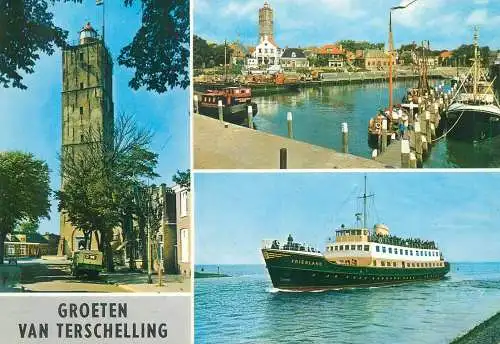 Postcard Netherlands groeten van Terschelling multi view