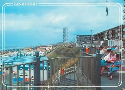 Postcard Netherlands Zandvoort beach and boulevard view