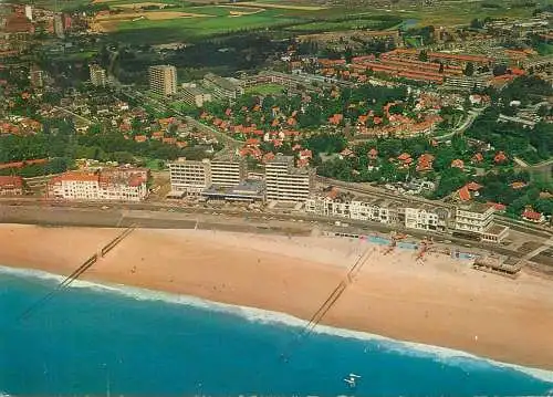 Postcard Netherlands Vlissingen boulevard and beach aerial view