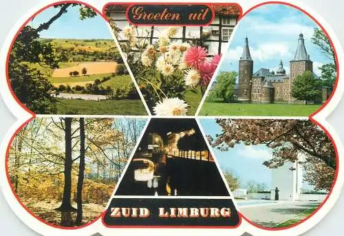 Postcard Netherlands Groeten uit zuid Limburg multi view