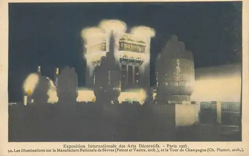 Paris 1925 exposition illuminations sur la Manufacture Nationale de Sevres