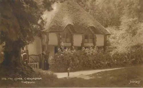 Torquay the Lodge Cockington photo postcard by Judges