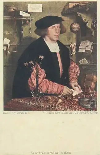 Painting postcard Hans Holbein Bildnis des Kaufmanns Georg Gisze