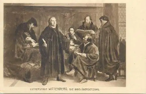 Painting postcard Lutherstadt Wittenberg die Bibelubersetzung