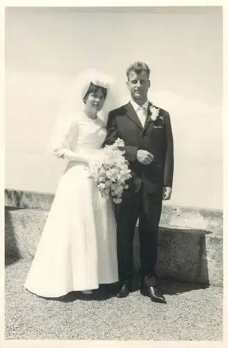 Real photo wedding social history bride and groom Koch