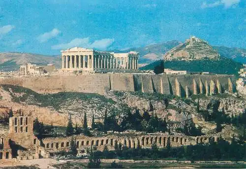 Greece postcard Athens view of the Acropolis