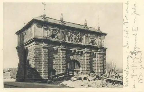 Poland postcard Gdansk Wysoka Brama zbudowana