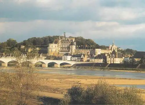 Castle postcard Amboise fortified castle