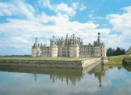 Castle postcard Chambord fortified castle