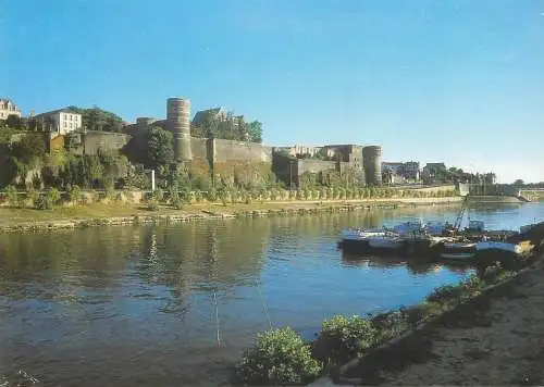Castle postcard Angers towers and castle walls of the fortified castle