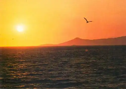 Greece postcard The Aegean sea at Crete sunrise