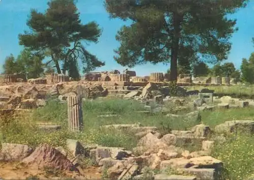 Greece postcard Olympia Temple of Zeus ruins