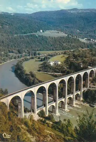Post card France Cize-Bolzon le viaduc vue aerienne