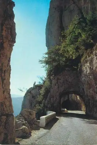 Post card France Les Alpes touristiques Le Royans Route de Combe-Laval tunnel road view