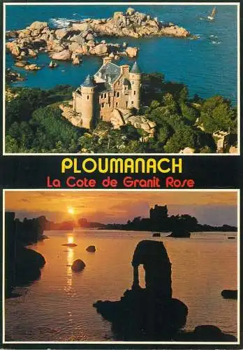 Post card France Ploumanach La Cote de Granit Rose multi view