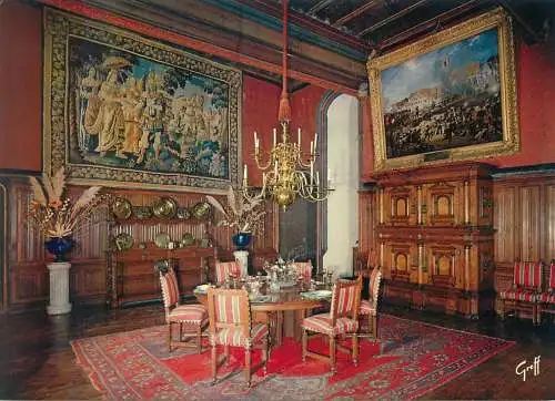 Post card France Chateaux de la Loire Montreuil-Bellay La salle a manger