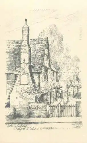 UK postcard Buckinghamshire Milton's cottage Chalfont St. Giles drawing