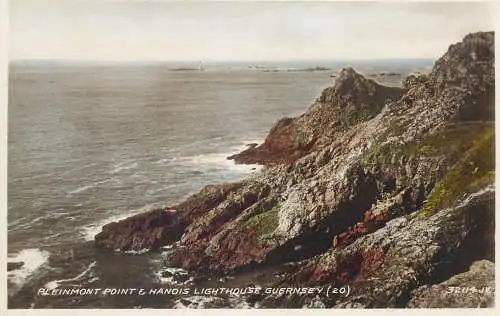 UK postcard Channel island Guernsey Pleinmont Point & Hanois Lighthouse