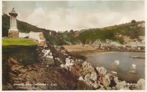 UK postcard Channel island Guernsey Saints Bay