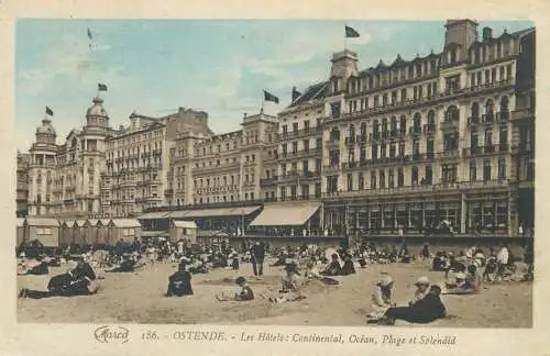 Belgium Ostend hotels Continental Ocean Plage & Splendid 1928