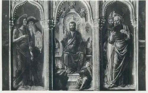 Venezia basilica di S. Maria Gloriosa Trittico angeli e quattro Santi