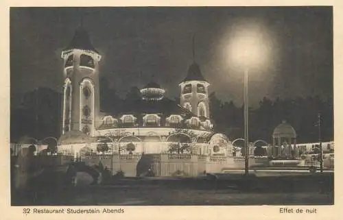 Restaurant Studerstein Abends effet de nuit exposition nationale Suisse Bern 1914